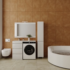 Style Line Мебель для ванной Даллас 110 L Люкс Plus 3 ящика белая – фотография-4